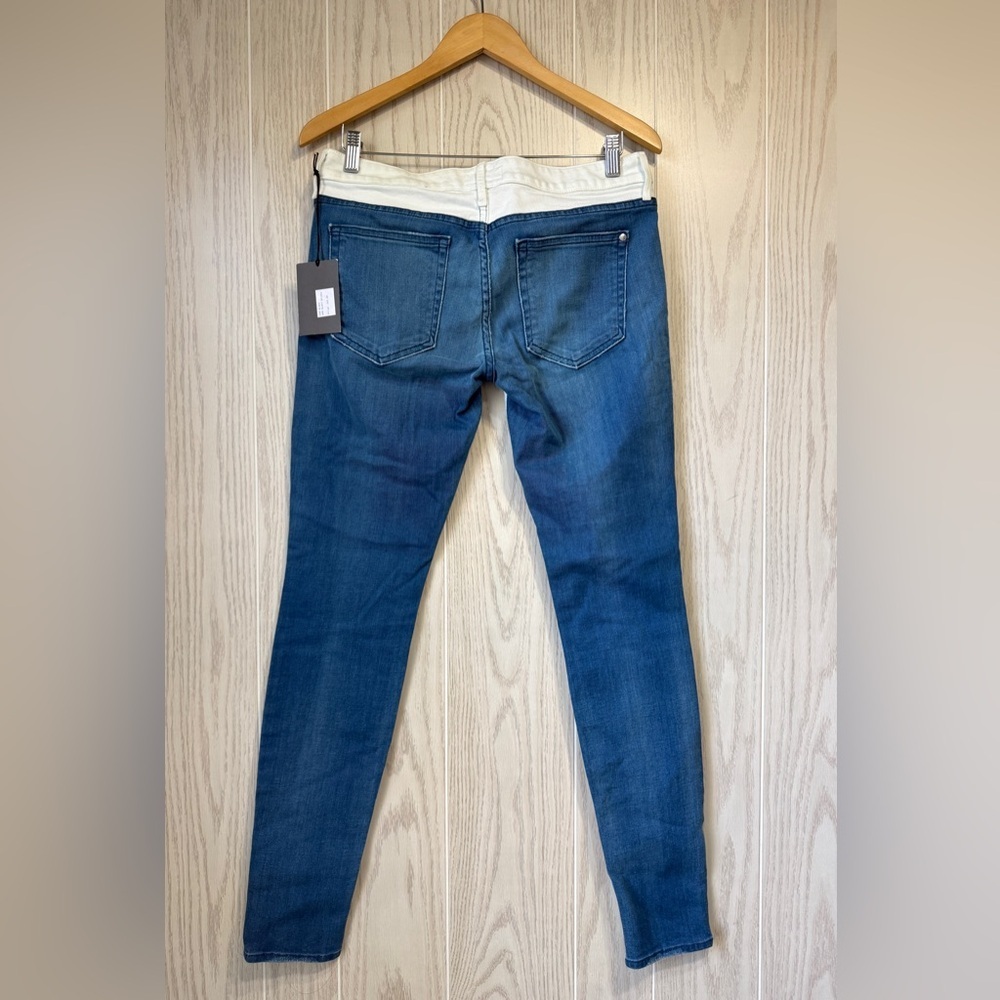 Koral Kor Block Skinny Jeans Colorblock White Blue Size 30 NWT - Picture 4 of 5
